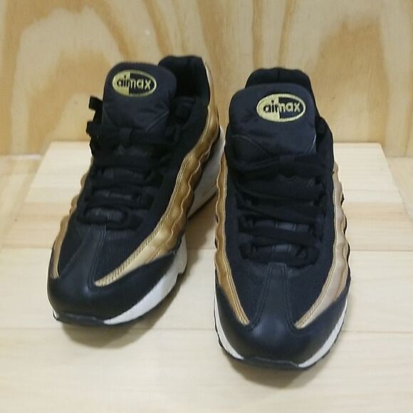 Nike Air Max 95 GS OG Black Metallic Gold Mens 7, Wmn's 8.5 - Picture 8 of 10
